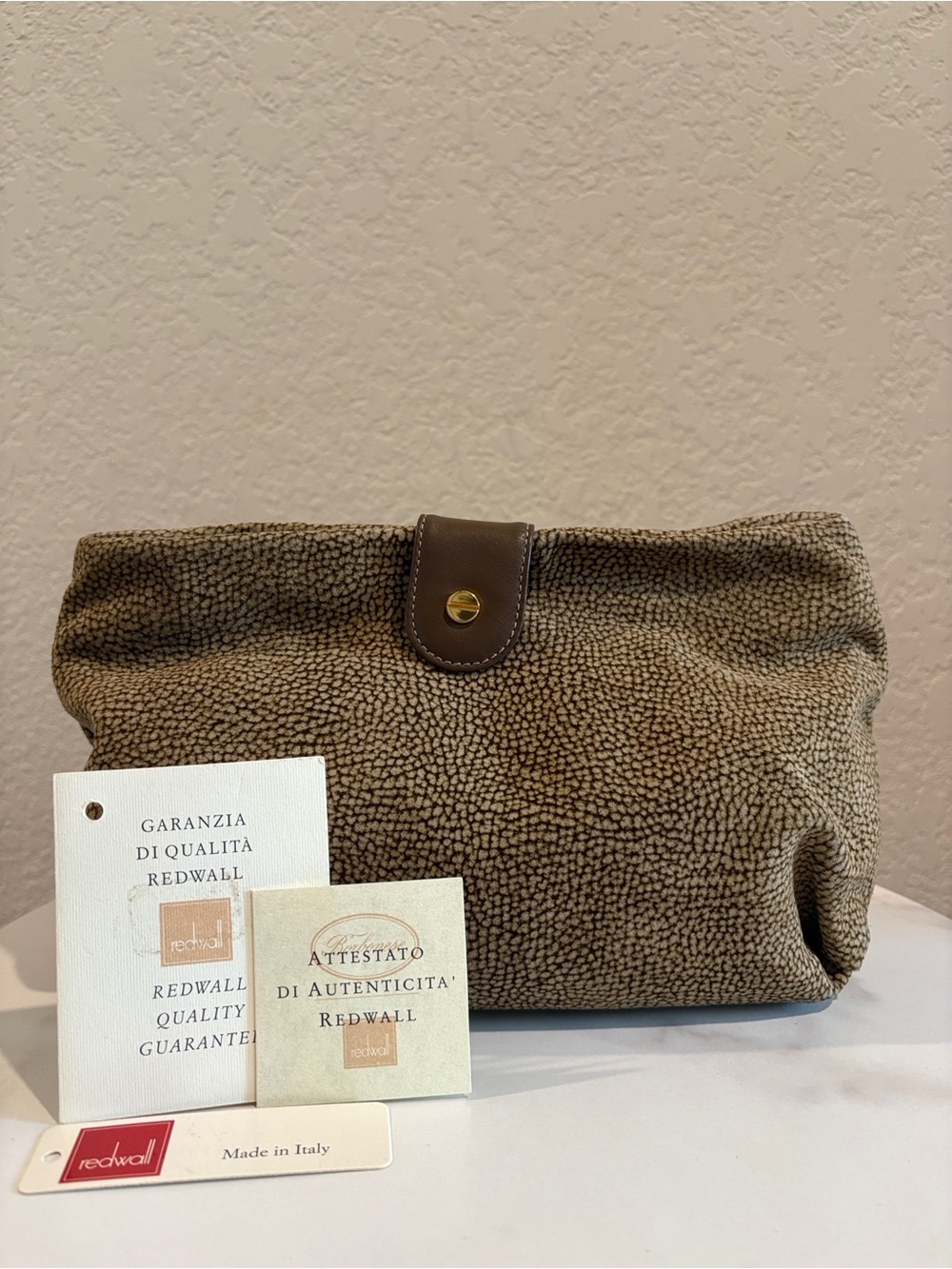 Borbonese Redwall Brown
Leather Clutch